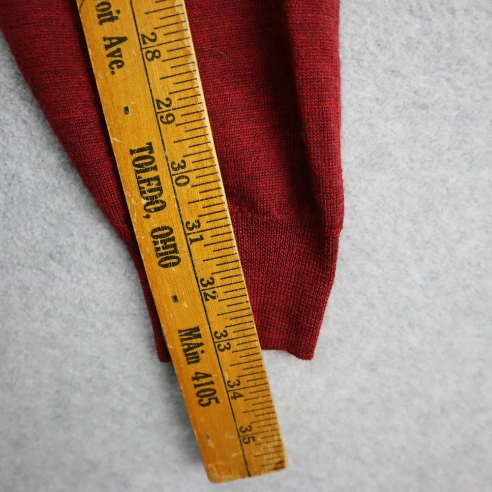 Linea Uomo Sweater Mens XL Fine Merino Wool Crewneck Red Made in Italy Knit